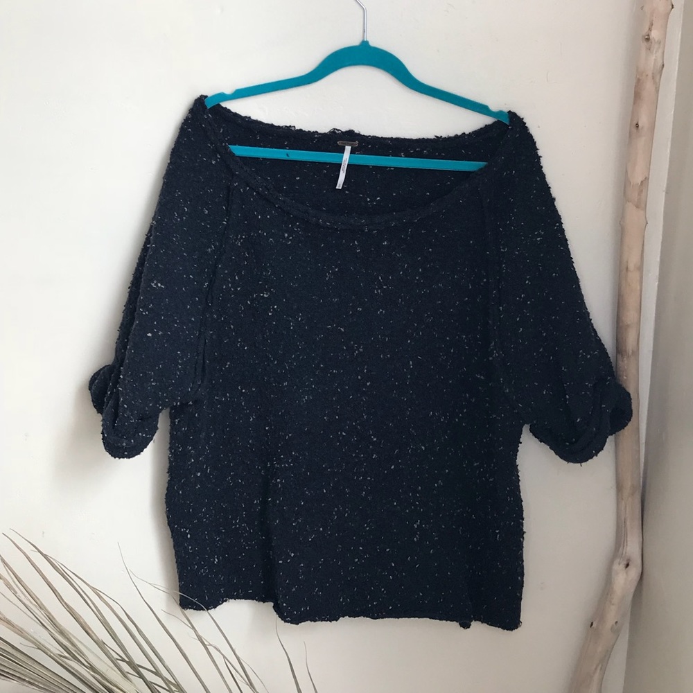 Free People Over Sized Short Sleeve Pullover